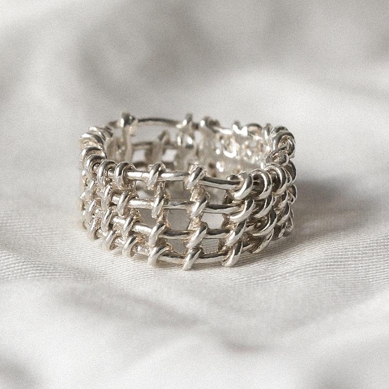 Crochet Knit Ring (4 lines)