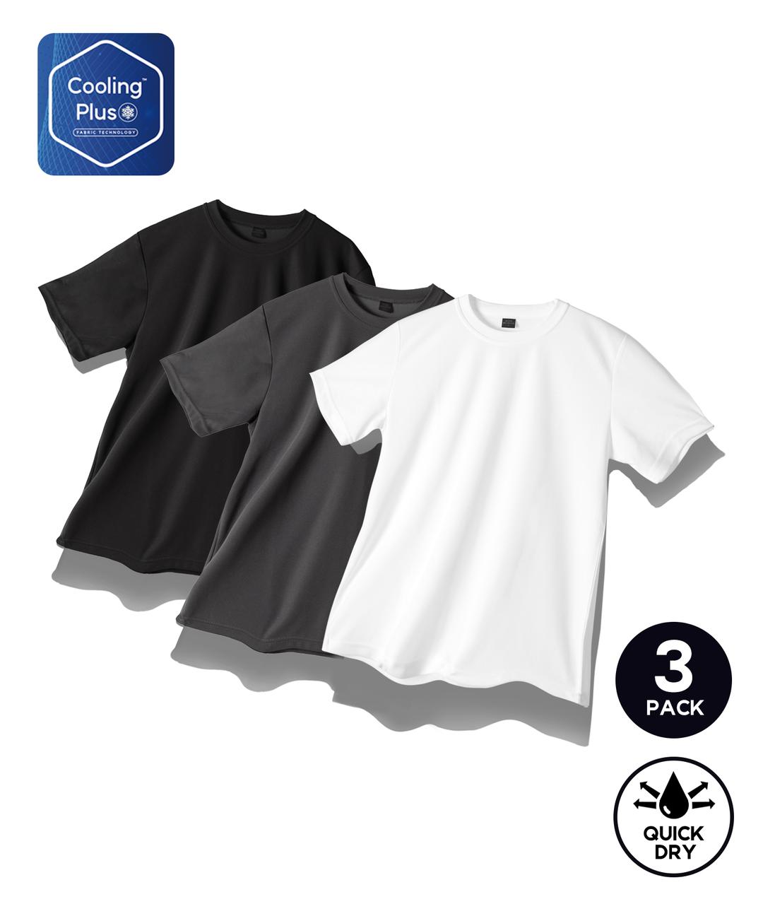 [3PACK] 무지 쿨론 기능성 쿨 반팔 티셔츠 3P (3 color)