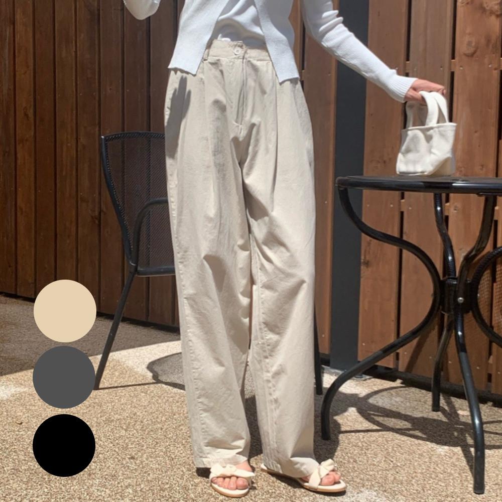 바스락팬츠 여름 쿨링바지 키큰여자 핀턱슬랙스 냉장고바지