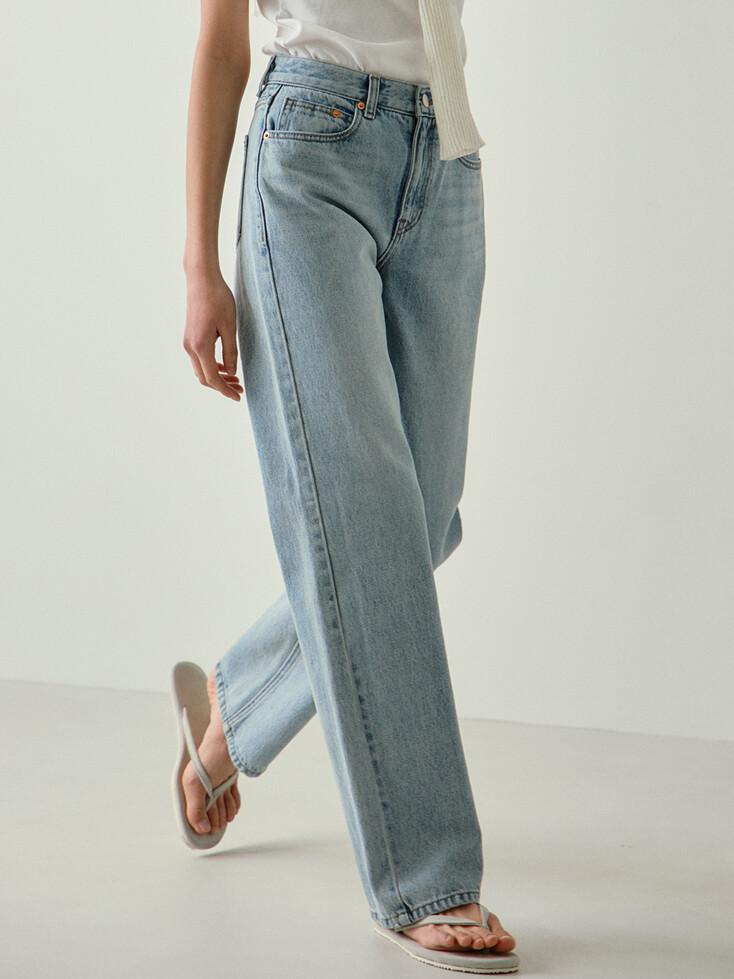 relaxed straight jeans (light blue)