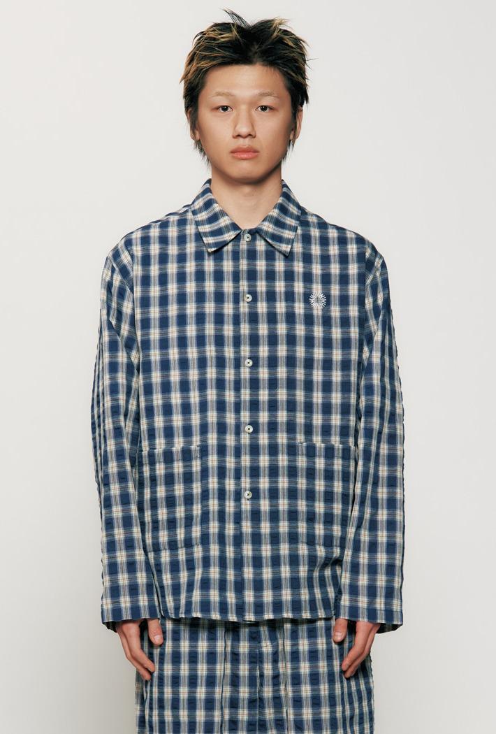 [XL 12/19 순차출고] [SPAO l 999HUMANITY]에브리데이체크긴팔파자마(NAVY)_SPPPG11U10