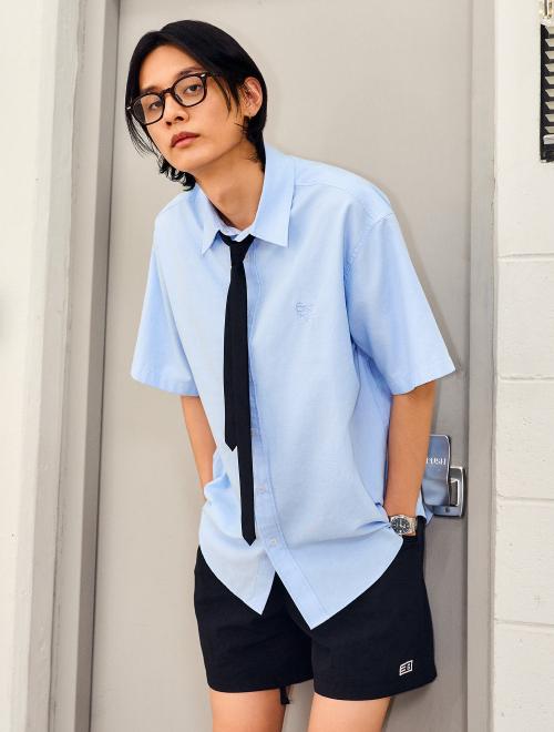 베이직 옥스포드 하프 셔츠 [SKY BLUE] / SBD2U03003