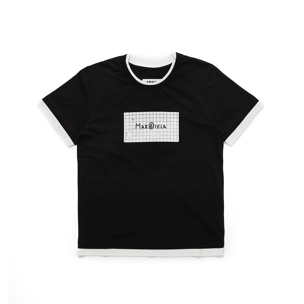 22SS MM6 코튼 티셔츠 - 블랙 (S52GC0226S24311963)