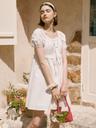 SQUARE NECK PUFFSLEEVE ONE-PIECE WHITE