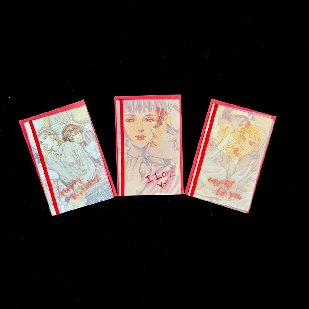 [중고] 고전 순정만화 풀하우스 원수연 일러스트 엽서 full house illustration postcard (red)