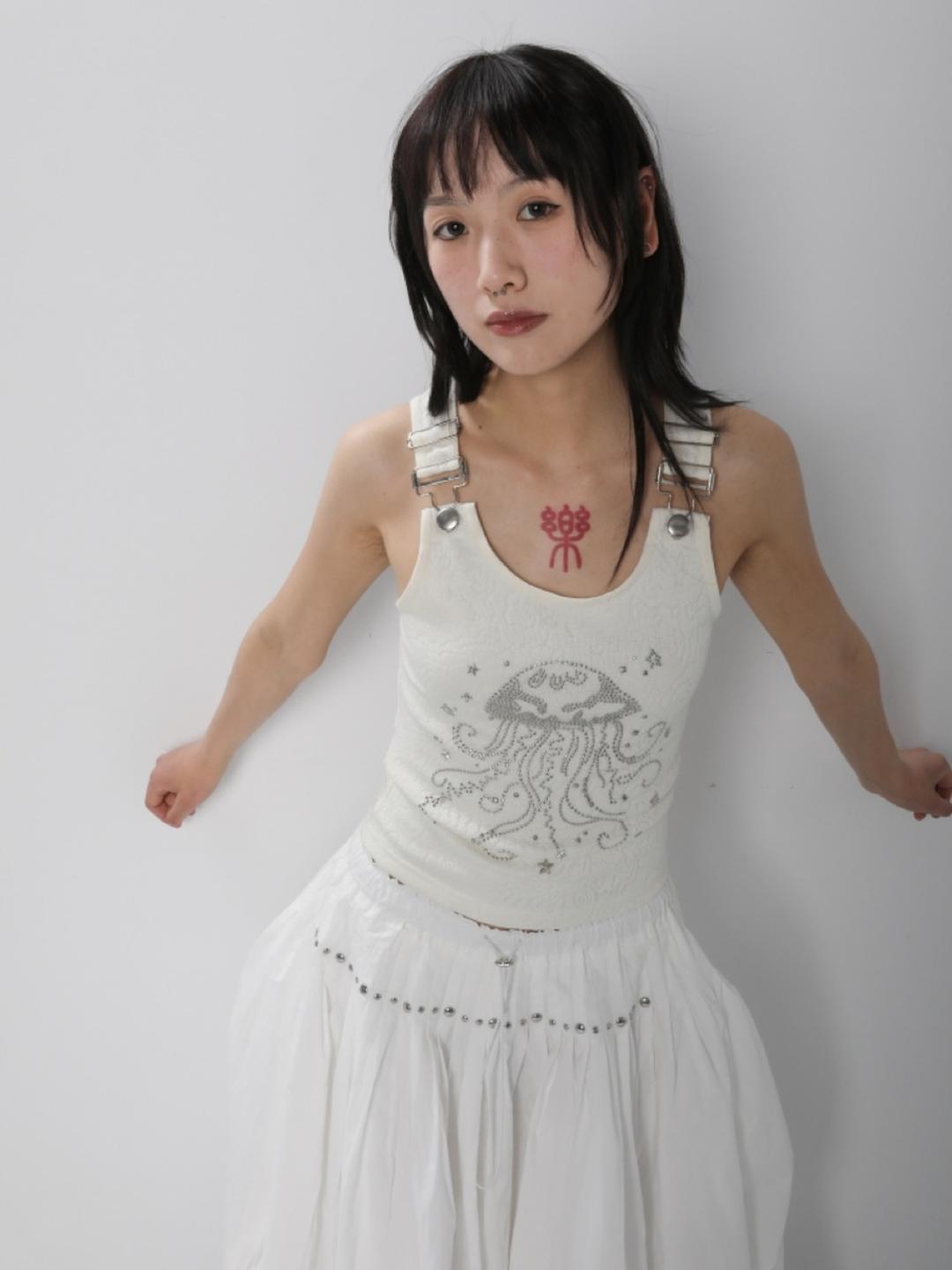 CONFUN Jellyfish Metal Rivet Tank Top