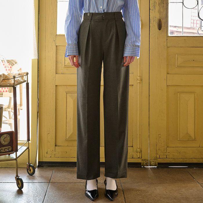 [LINE] Hidden Band Semi-wide Pants