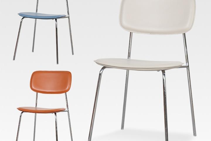 미드센크롬 고급인조가죽 인테리어 모던미드센추리 식탁의자