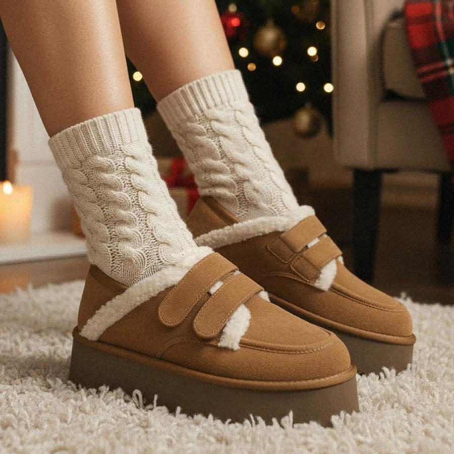 마쯔 by 엘칸토 여성 트리빙 투 밴드 플랫폼 방한화 4.5cm LCWC71M54V