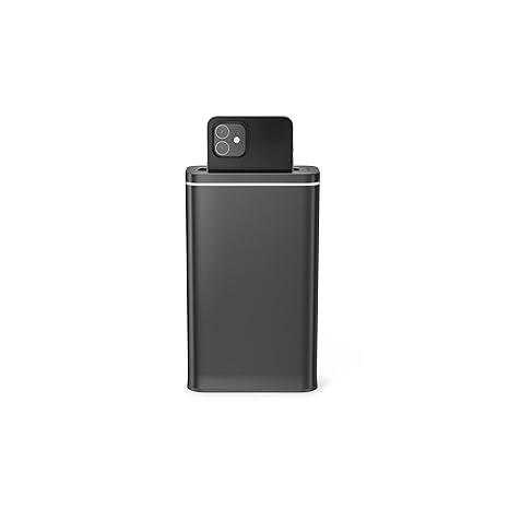 simplehuman Cleanstation UV-C 조명이 있는 휴대폰 소독기, 슬레이트 스테인리스 스틸