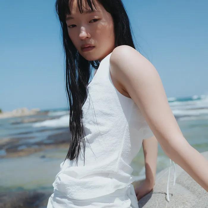 Back Cowl Neck Sleeveless Blouse_White