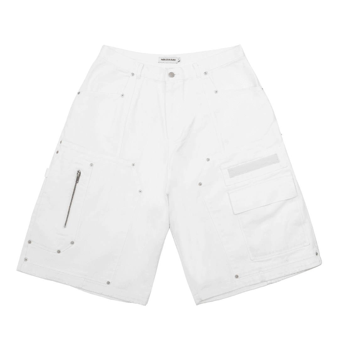 NOS COULEURS X KOIN RIVET CARPENTER SHORTS WHITE