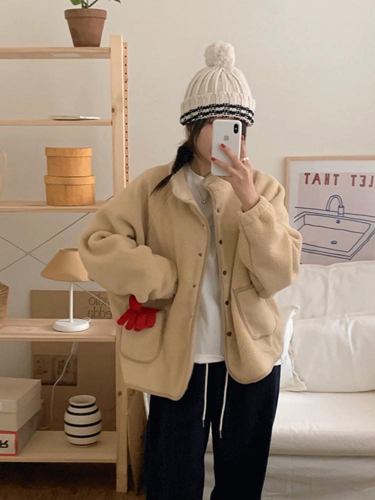 포츠 후리스 가을 겨울 루즈핏 자켓 점퍼(2color)