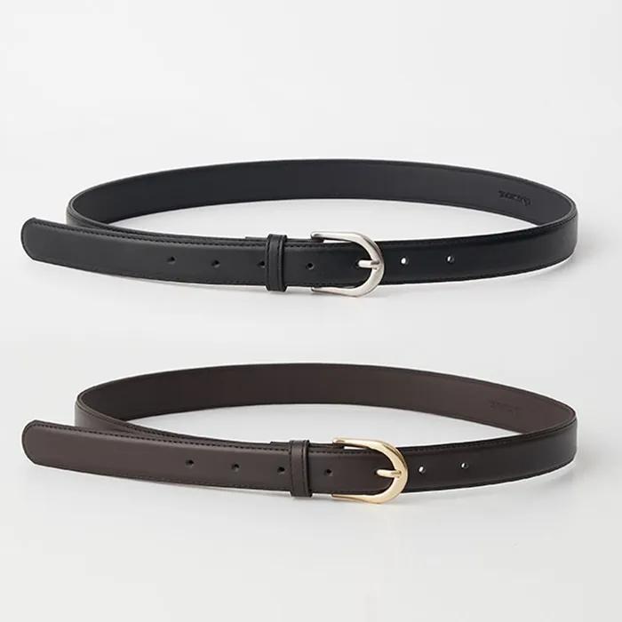 [선물옵션] 25mm vintage leather belt - [brown/black]