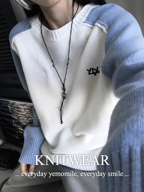 [YEKN0005] [unisex] 자수 나그랑 울 니트