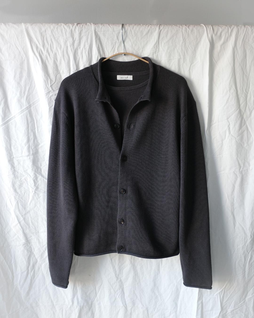 Loop hem cardigan (chacoal brown )