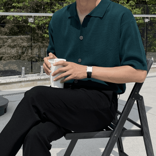 르메 반팔 니트 가디건