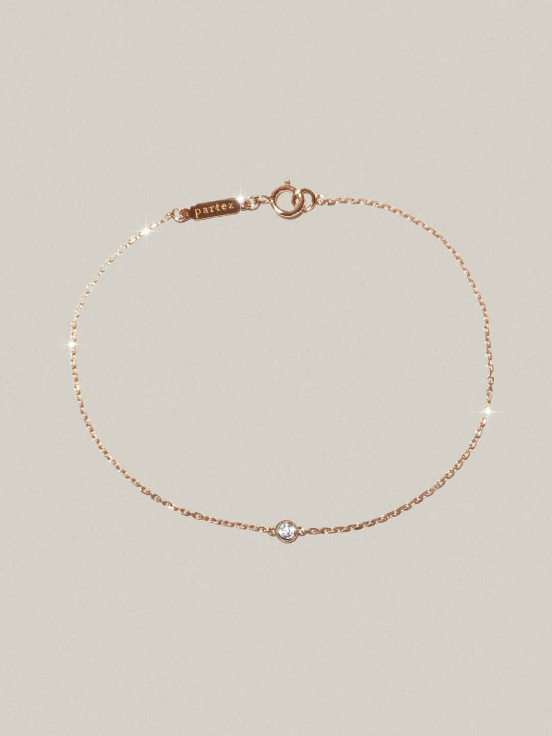 14k Ronde Lab Diamond Bracelet Rose Gold