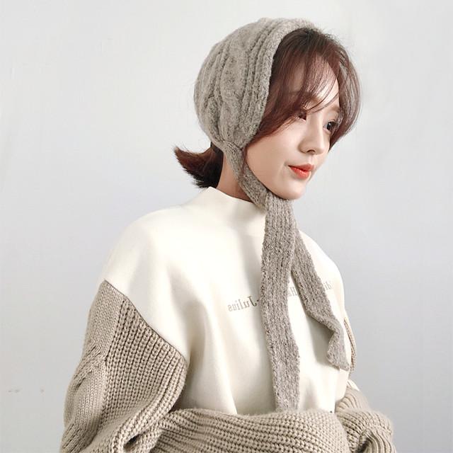포그니 꽈베기 니트 귀도리 귀마개