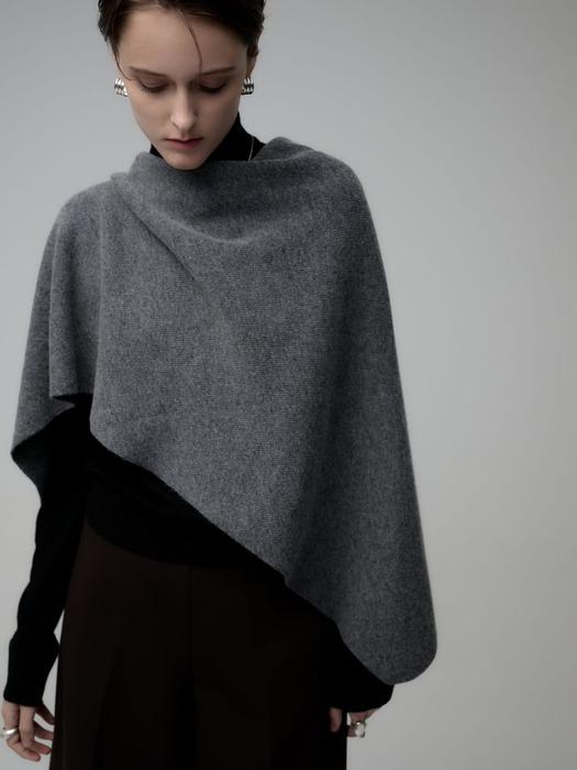 (3차 리오더 ) WOOL DRAPED CAPE- GRAY