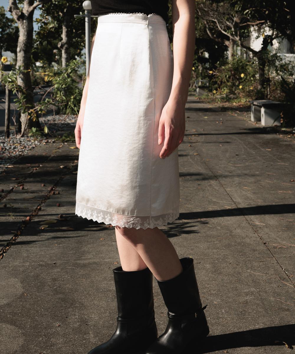 드헤베 Glossy Lace Skirt [2color]