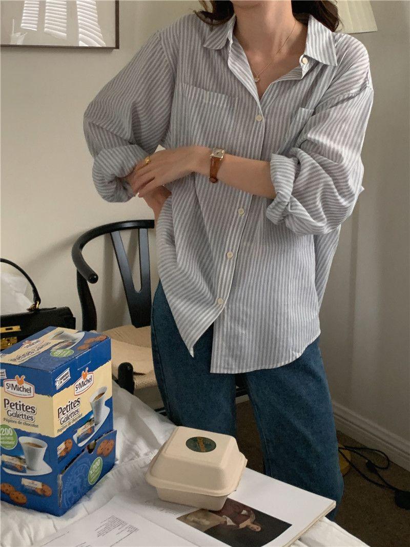 1015마켓 [✨주문폭주#유튜버pic][#30만장누적판매#빅사이즈]프라이드 줄무늬 오버핏 셔츠