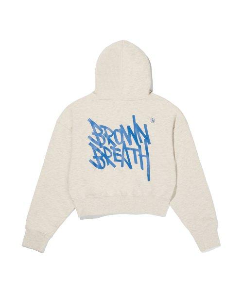 TAG CROP HOODIE - OATMEAL