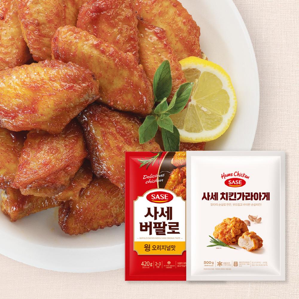 사세 버팔로윙 오리지널맛 3봉 치킨 가라아게 2봉 냉동 캠핑 봉 스틱 에어프라이어