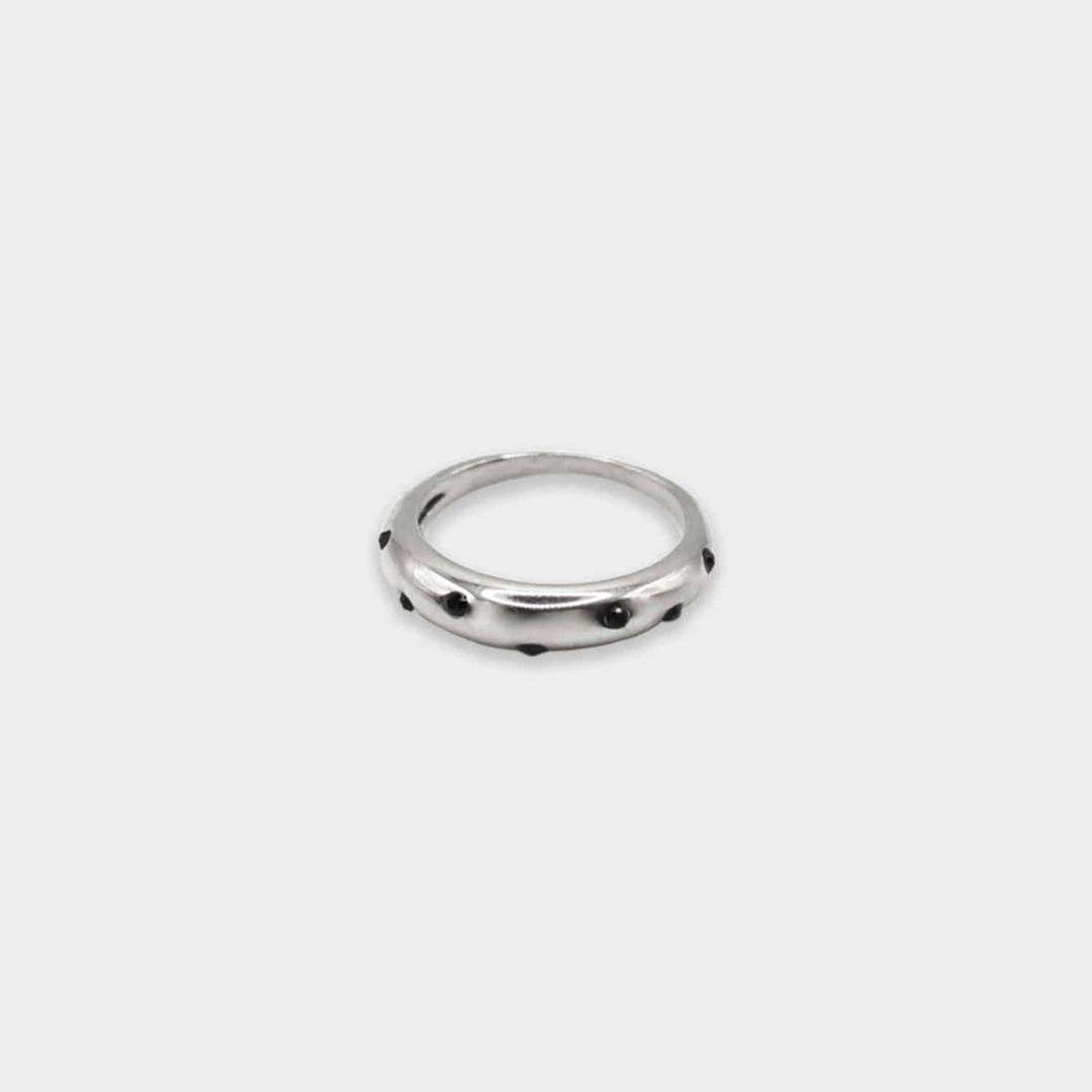 Black Dot Stud Ring