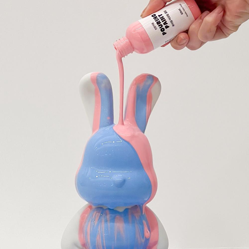 커스텀 빌랑 푸어링 래빗 미술 키트 - 플루이드 아트 토이 토끼 푸어링 아트