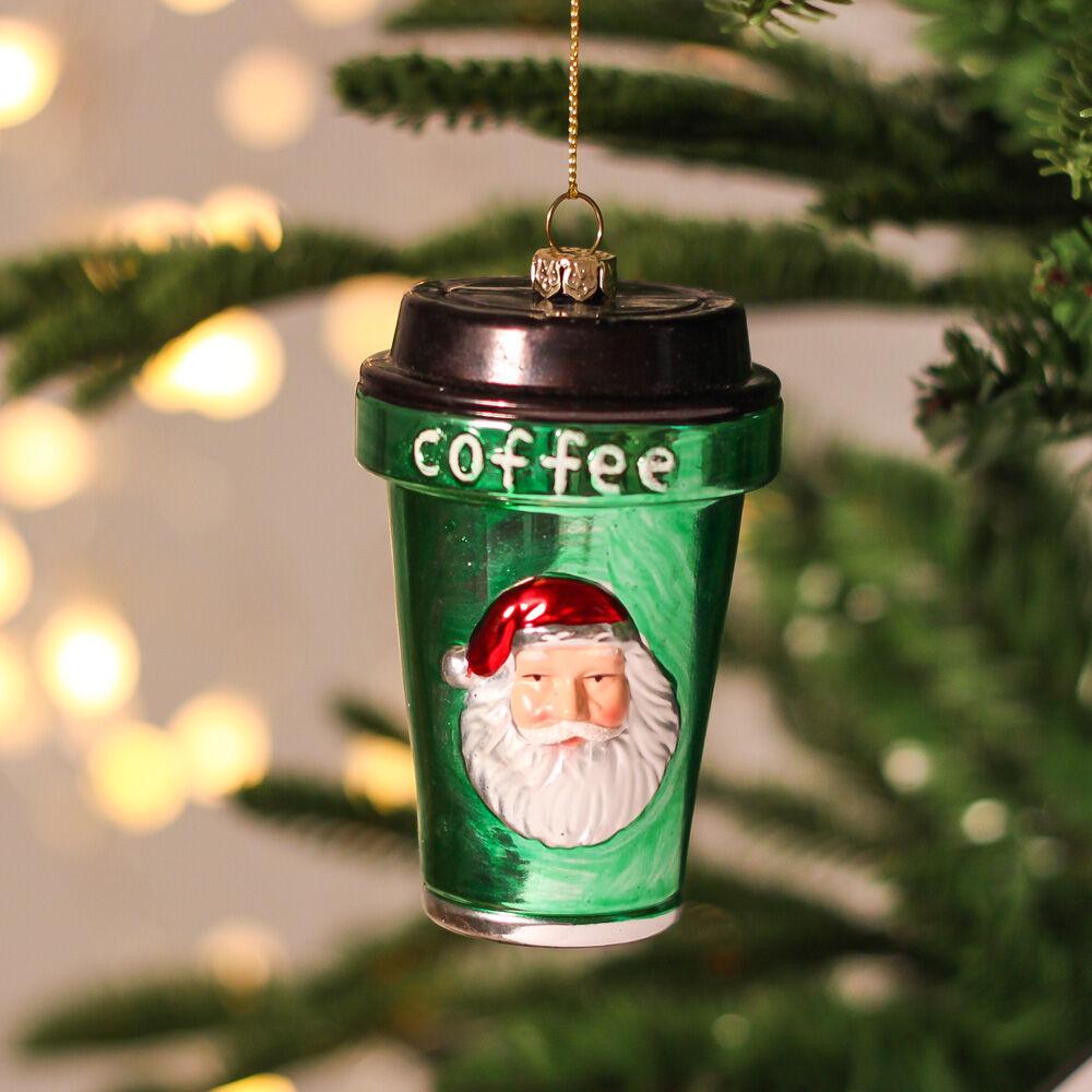 크리스마스 트리 오너먼트 - 산타 커피