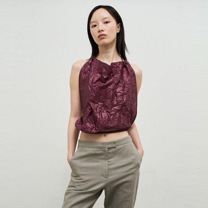 Gelato Wrinkle Halter Blouse  Red (AG4764A046)