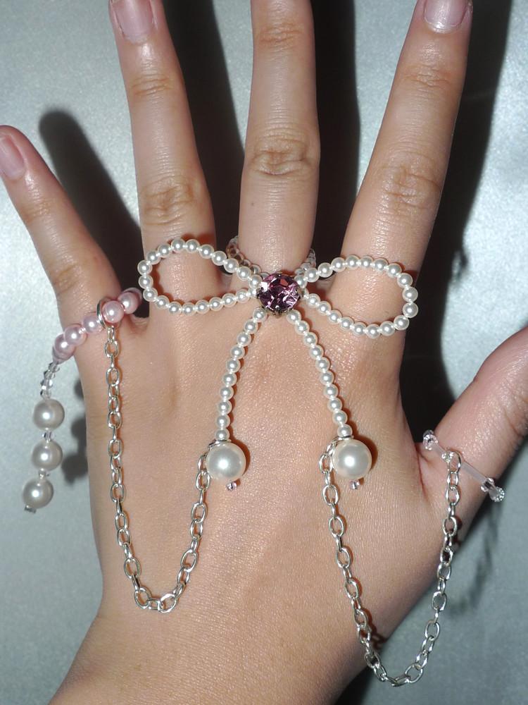 Pink Ribbon Chain Ring