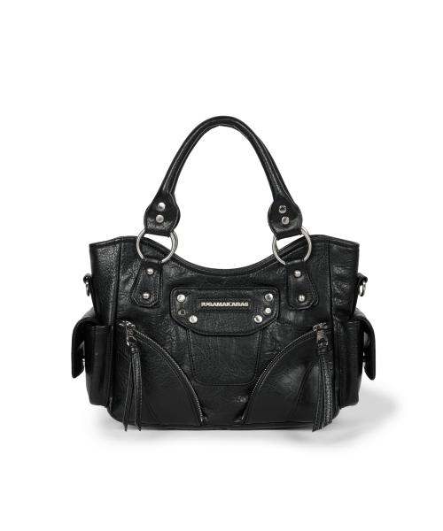 Studded Leather Mini Shoulder Bag (Black)