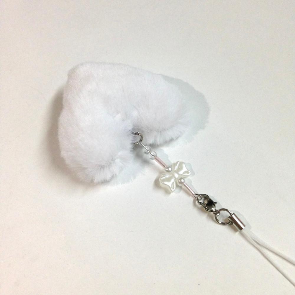 키라키링 폼폼 키링 white pom keyring