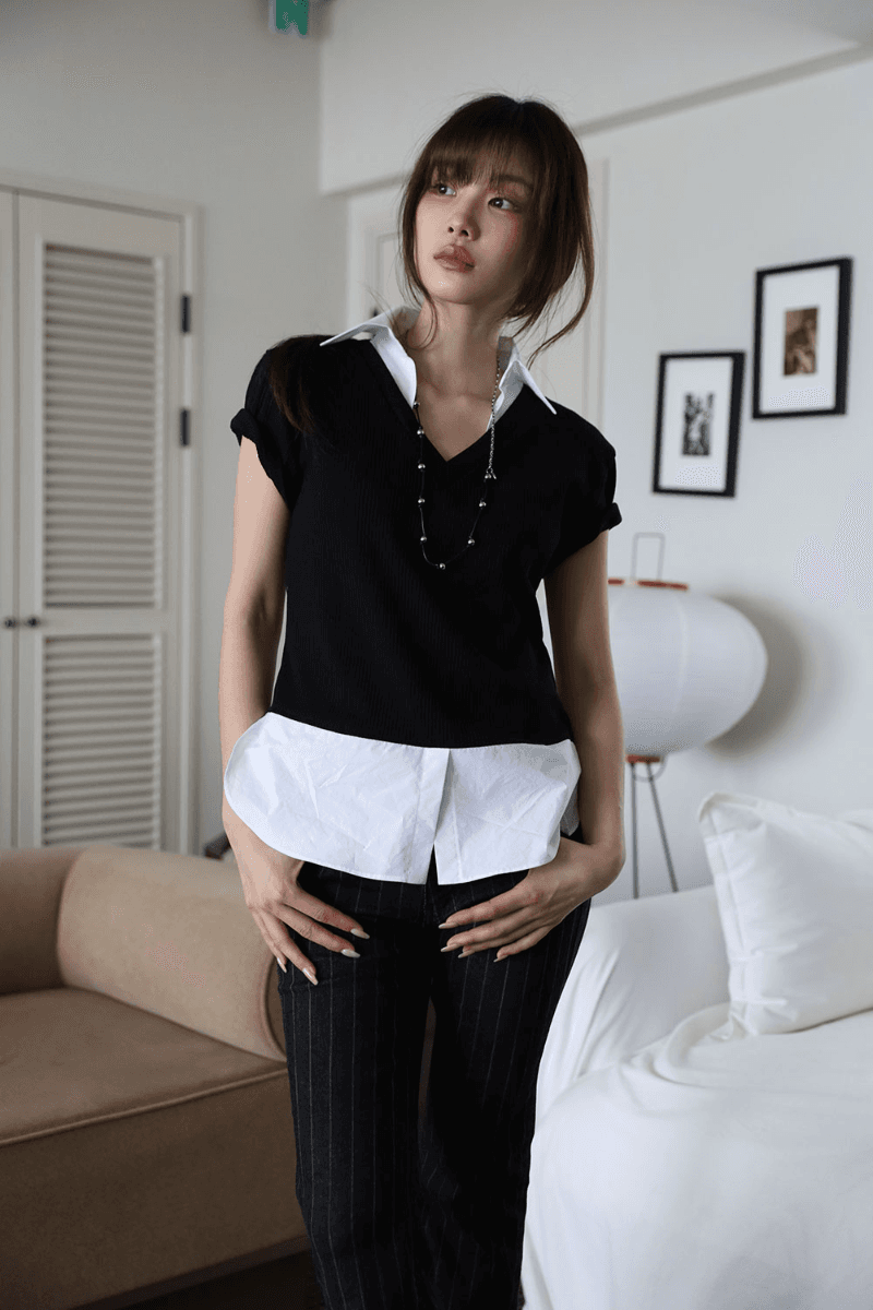 [MD PICK] 리에르 더블 카라 반팔 티