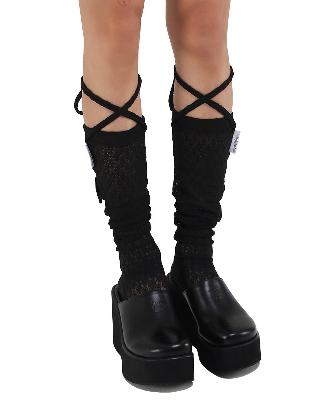 LACE LONG SOCKS(BLACK) 10차 재입고