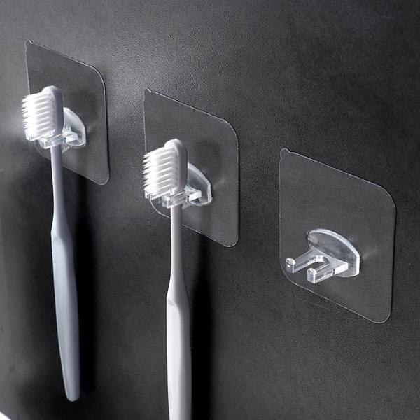 매직접착 1구 칫솔걸이3P 양치걸이 다용도 후크