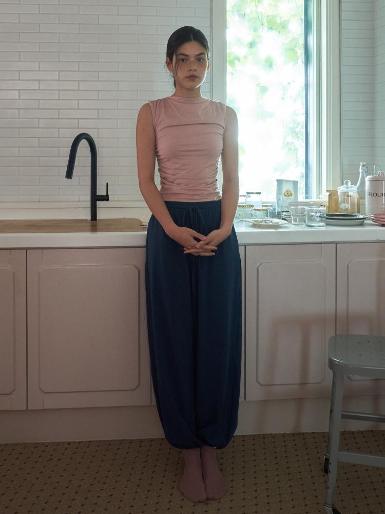 Posa Wide Harem Pants - Navy Blue