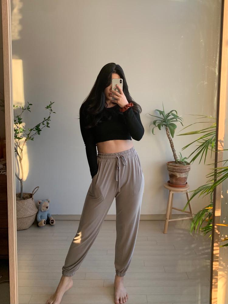 모달 하렘 팬츠 요가 바지 조거 핏 여성 요가복 하의