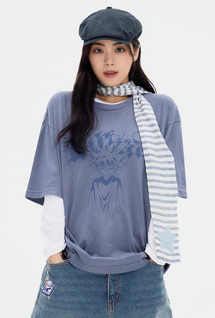[헌터X헌터] 반팔 티셔츠(BLUE)_SPRLF49U03