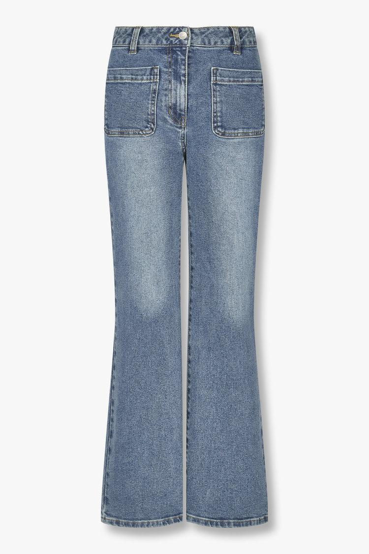 아웃 포켓 슬림 핏 데님 팬츠