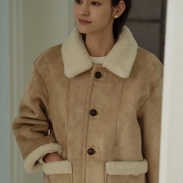 Reversible suede mustang_Beige