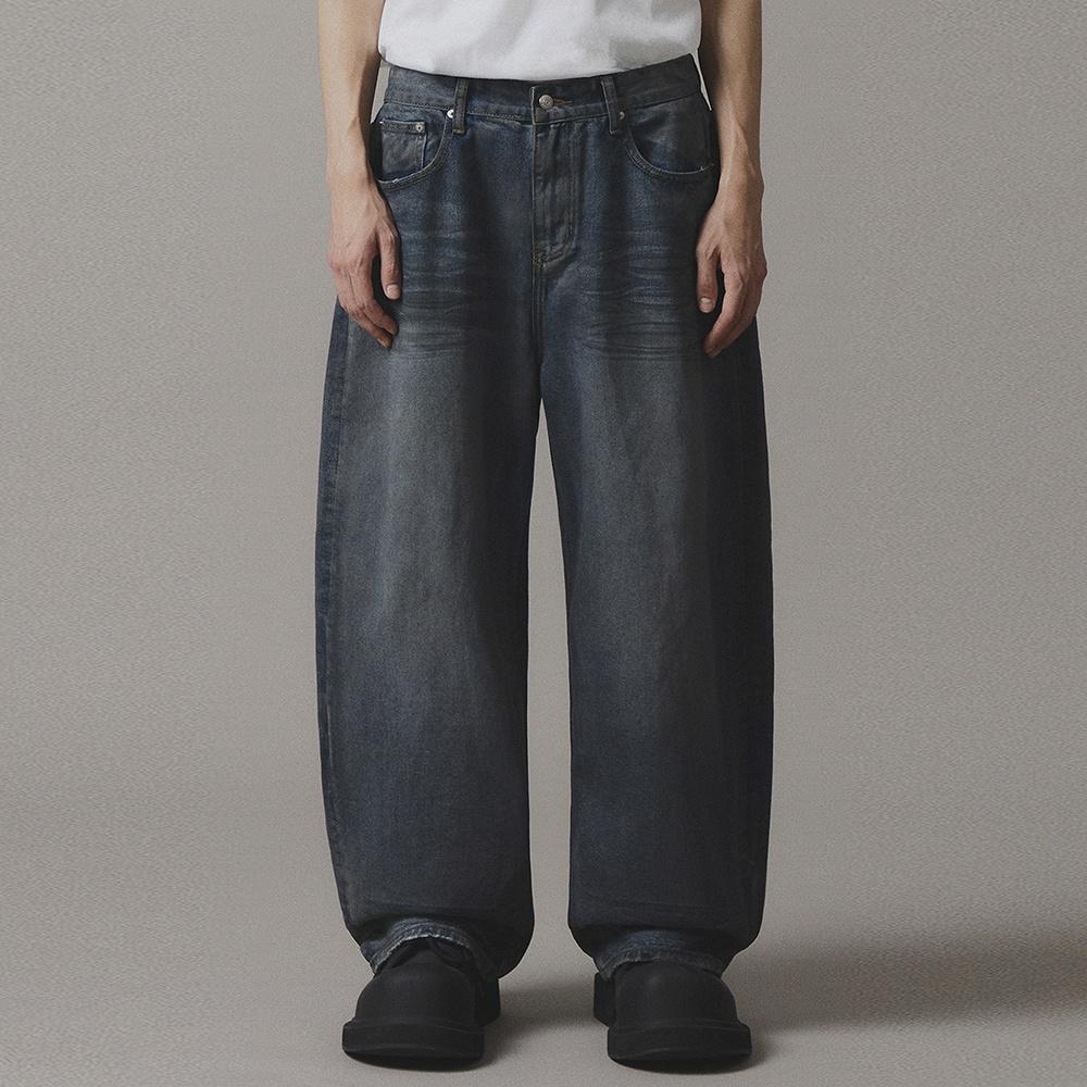 Dirty Washing Denim Pants (Deep Blue)