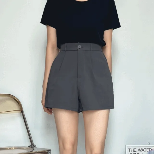 [탄탄원단/뒷밴딩] 여름슬랙스 핀턱 숏슬랙스 여름반바지 여름정장