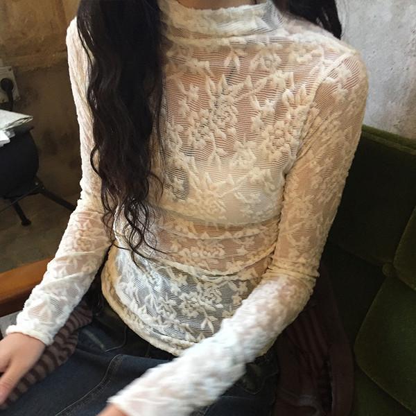 마멜 레이스 이너 티셔츠 ( mamel lace inner t-shirts )