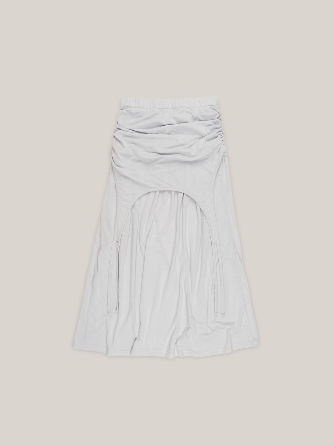 SHIRRING TIE SKIRT [ GRAY ]