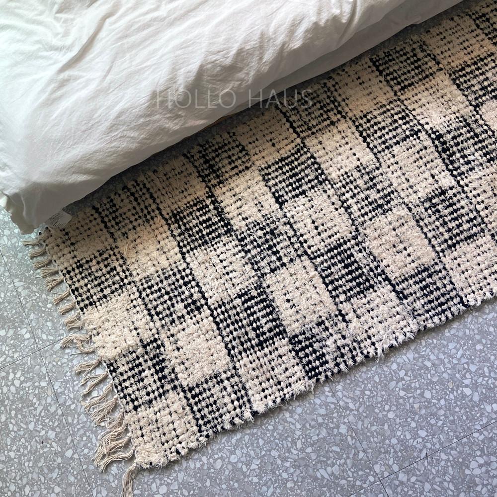 빨아쓰는 체커보드 체크 핸드메이드 주방 욕실 현관 면 발매트 유니크 인테리어 매트