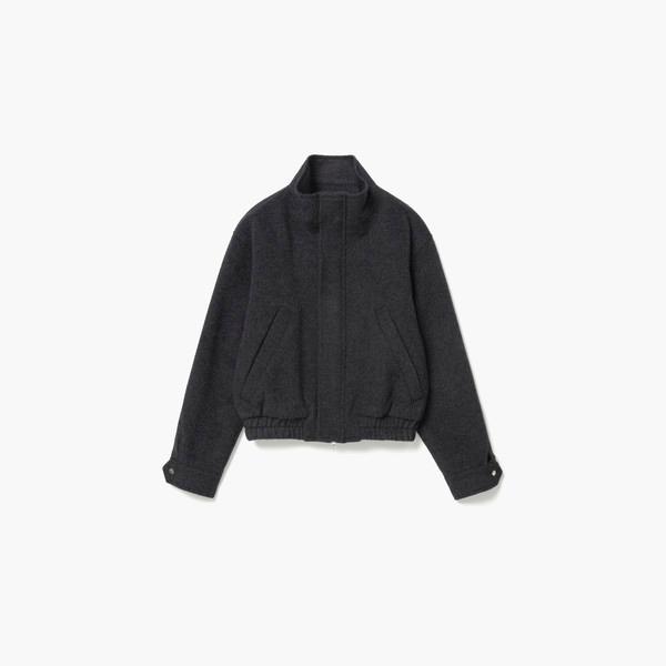 Brushy Wool Short Jacket (Charcoal)