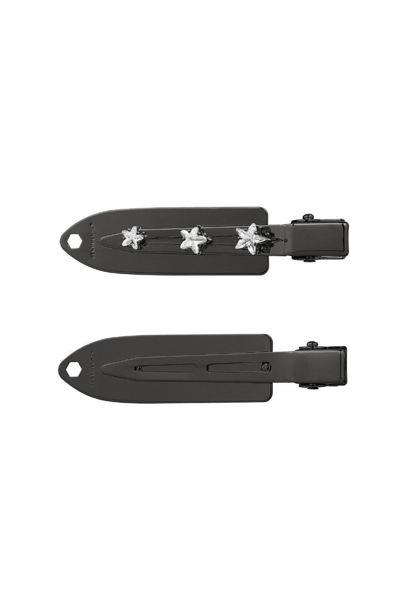 NO.543 [BLACK] SURFBOARD CRYSTAL STAR HAIR PIN 2SET